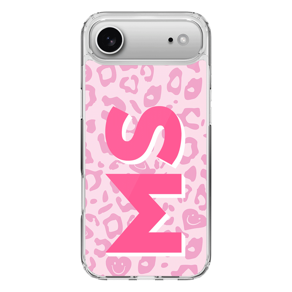 Apple iPhone 17 Air / Clear MagSafe Custom Monogram Initial 3D Shadow Text Seamless Pattern, Phone Case - Stylizedd.com