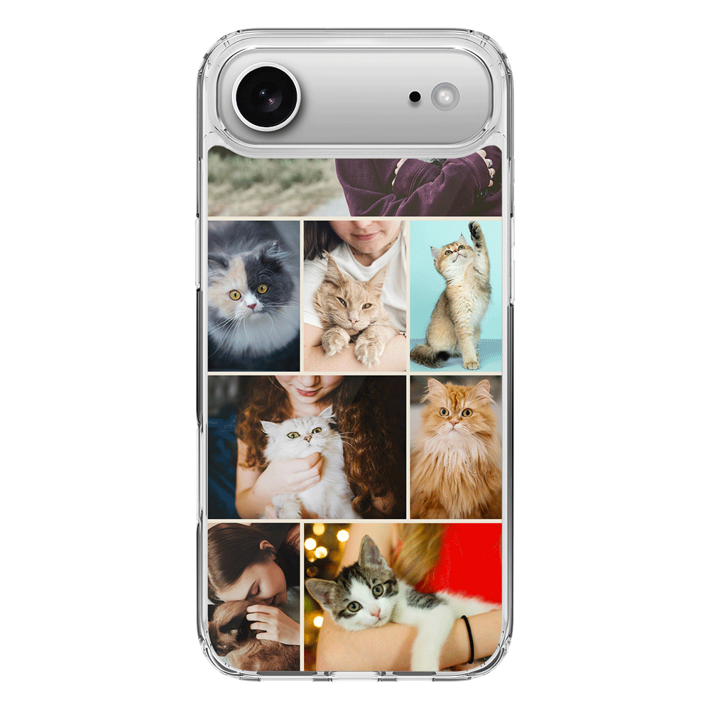 Apple iPhone 17 Air / Clear MagSafe Personalised Photo Collage Grid Pet Cat, Phone Case - Stylizedd.com