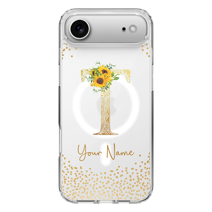 Apple iPhone 17 Air / Clear MagSafe Floral Mandala Initial Phone Case - Stylizedd.com