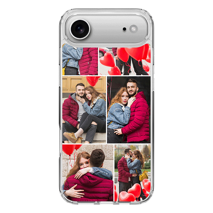 Apple iPhone 17 Air / Clear MagSafe Personalised Valentine Photo Collage Grid, Phone Case - Stylizedd.com