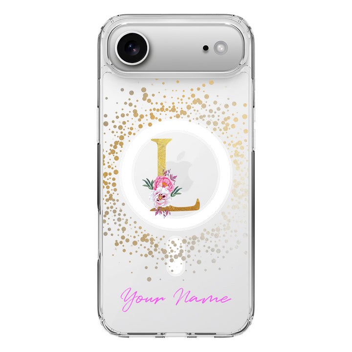 Apple iPhone 17 Air / Clear MagSafe Floral Initial Phone Case - Stylizedd.com