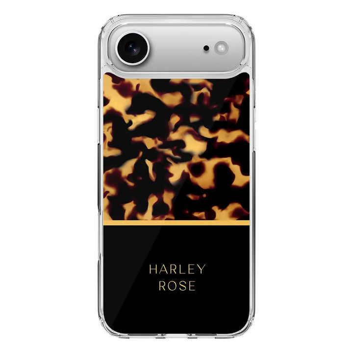 Apple iPhone 17 Air / Clear MagSafe Personalized Text Luxury Tortoise Shell Pattern, Phone Case - Stylizedd.com