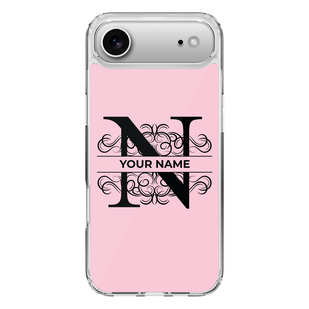 Apple iPhone 17 Air / Clear MagSafe Split Floral Initial Phone Case - Stylizedd.com