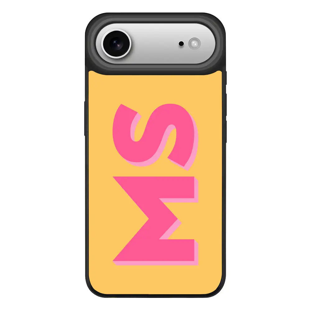 Apple iPhone 17 Air / Rugged MagSafe Personalized Monogram Initial 3D Shadow Text Phone Case - Stylizedd.com
