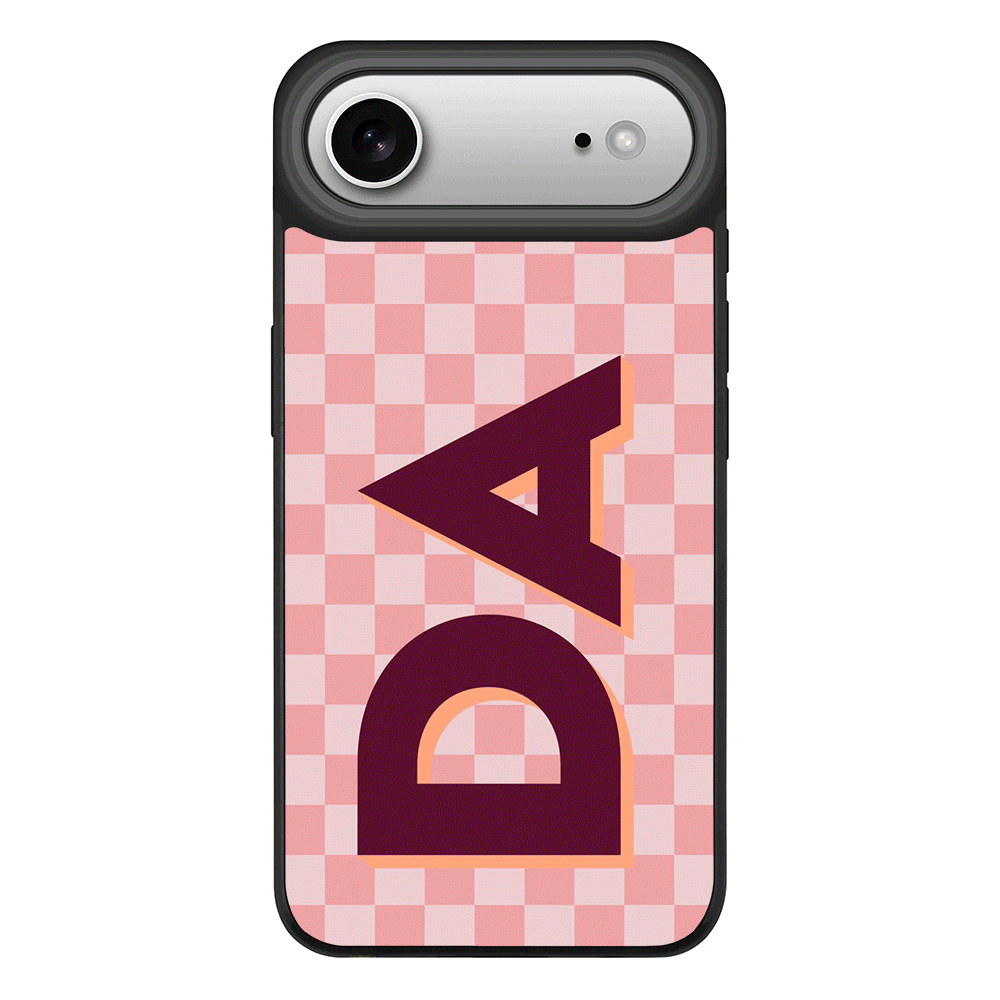 Apple iPhone 17 Air / Rugged MagSafe Custom Monogram Initial Small Checkerboard, Phone Case - Stylizedd.com
