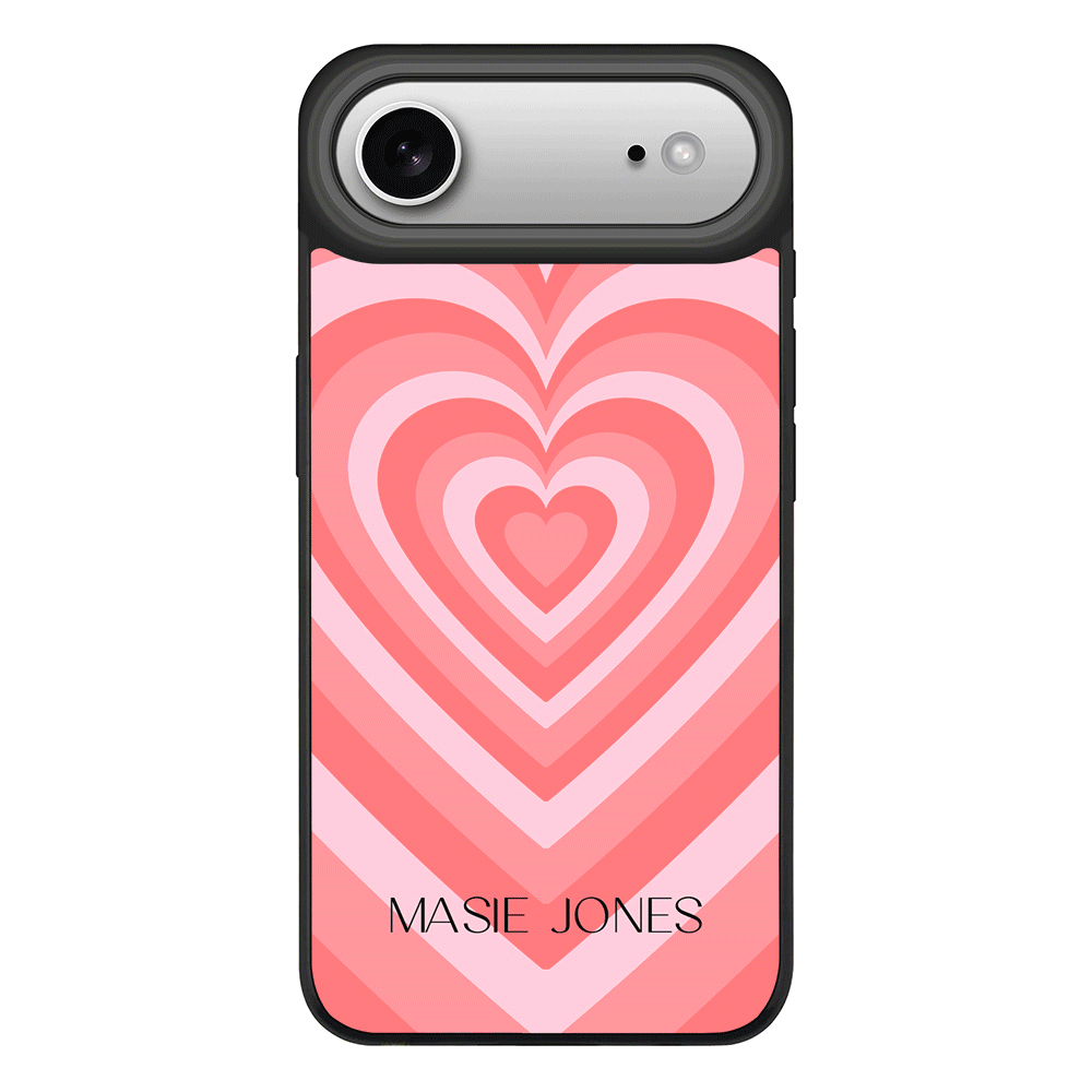 Apple iPhone 17 Air / Rugged MagSafe Personalized Name Retro Hearts, Phone Case - Stylizedd.com
