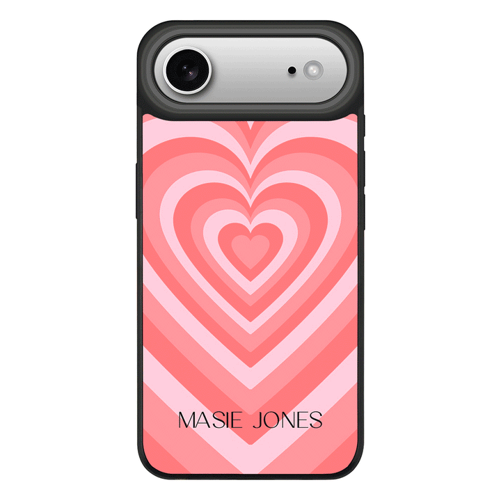 Apple iPhone 17 Air / Rugged MagSafe Personalized Name Retro Hearts, Phone Case - Stylizedd.com