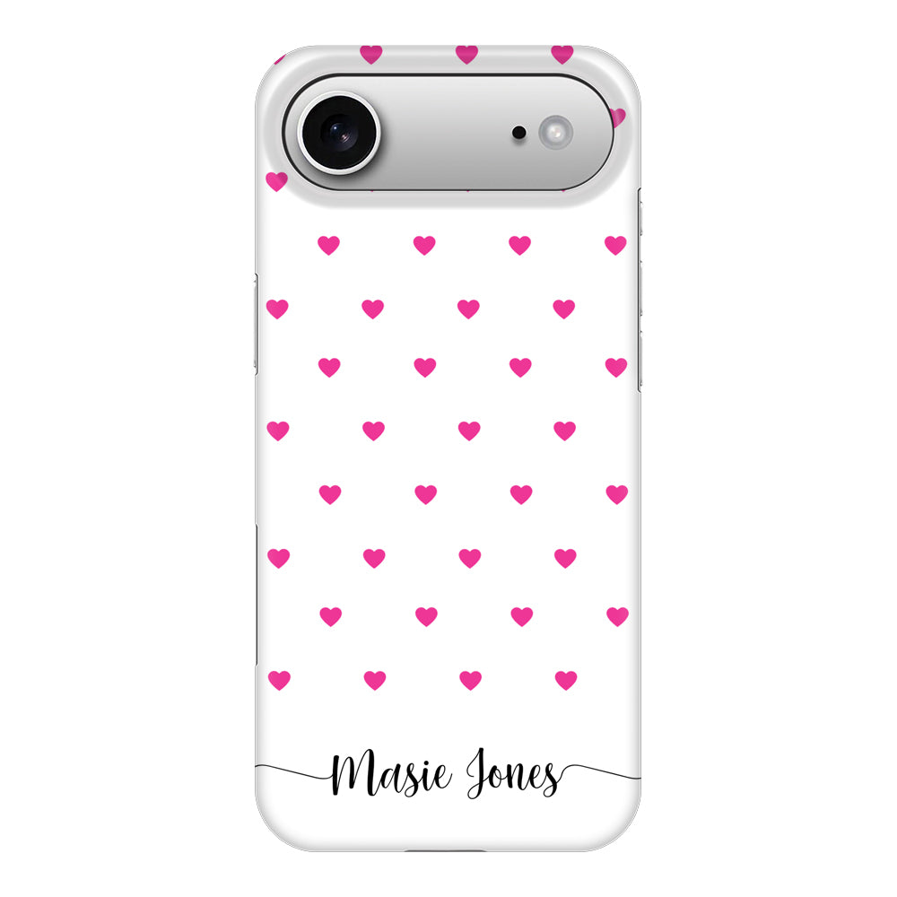 Apple iPhone 17 Air / Snap MagSafe Heart Pattern Custom Text, My Name Phone Case - Stylizedd.com