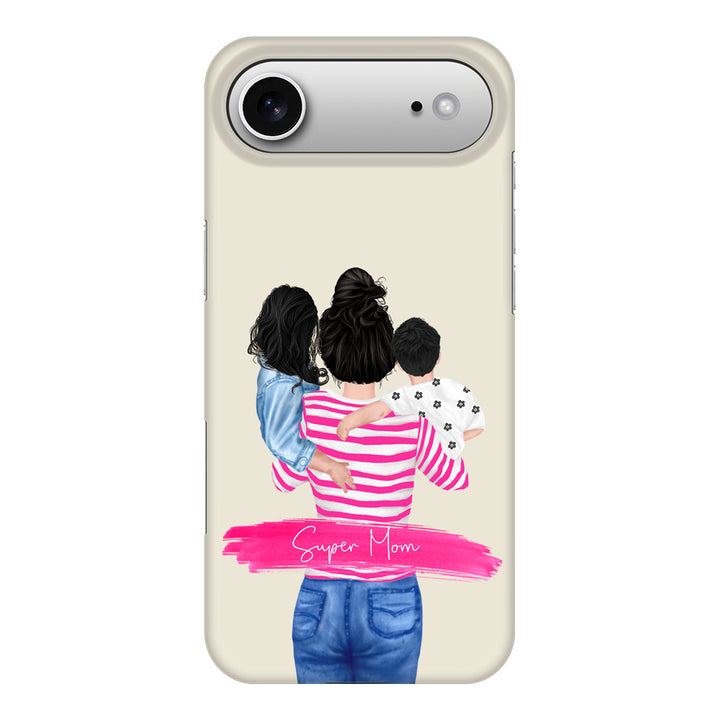 Apple iPhone 17 Air / Snap MagSafe Custom Clipart Text Mother Son & Daughter Phone Case - Stylizedd.com
