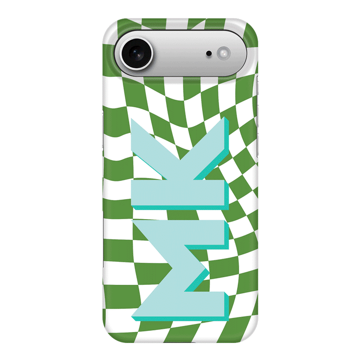 Apple iPhone 17 Air / Snap MagSafe Custom Monogram Initial Wavy Checkerboard, Phone Case - Stylizedd.com