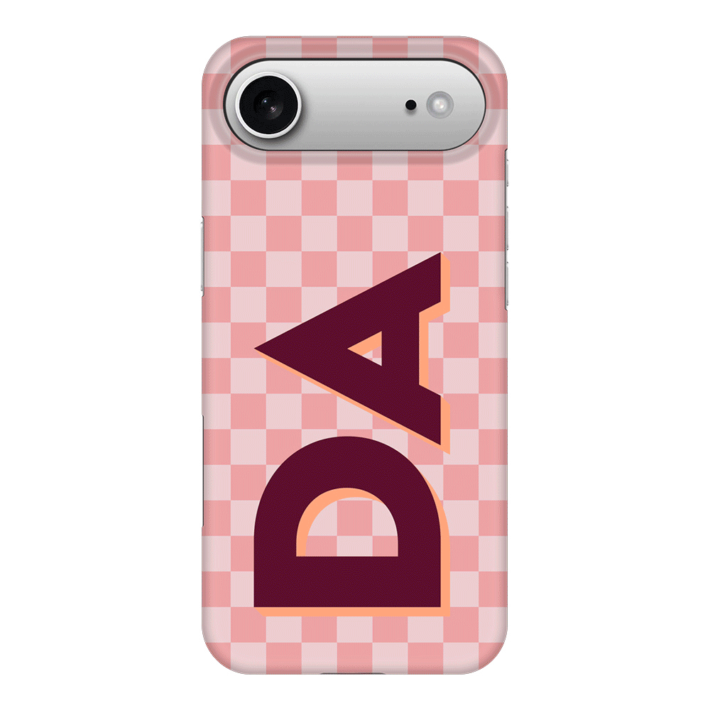Apple iPhone 17 Air / Snap MagSafe Custom Monogram Initial Small Checkerboard, Phone Case - Stylizedd.com
