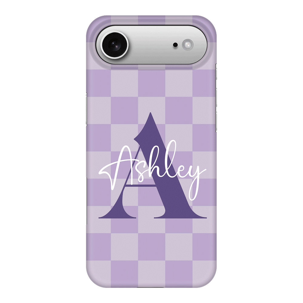 Apple iPhone 17 Air / Snap MagSafe Personalized Name Initial Monogram Checkerboard, Phone Case - Stylizedd.com