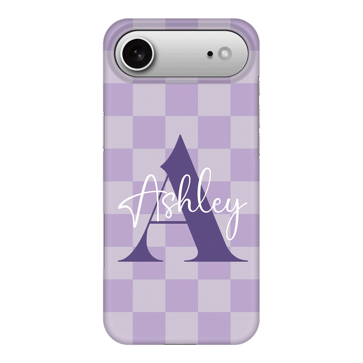 Apple iPhone 17 Air / Snap MagSafe Personalized Name Initial Monogram Checkerboard, Phone Case - Stylizedd.com