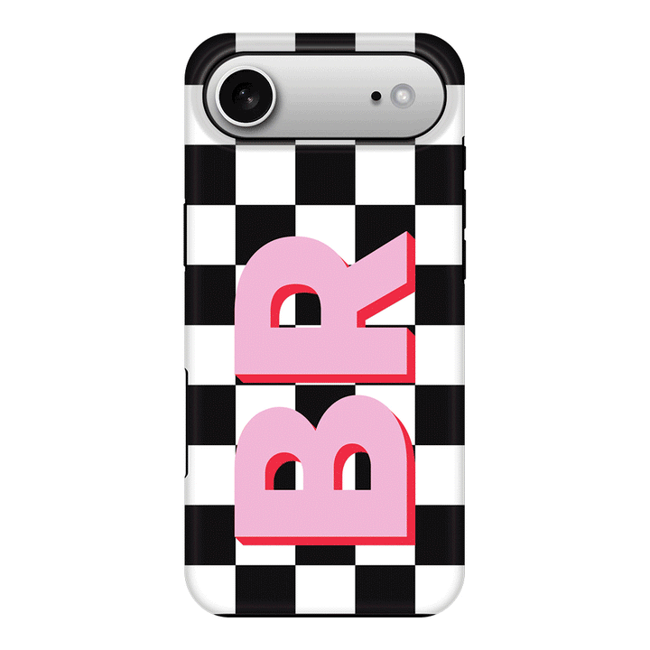 Apple iPhone 17 Air / Tough MagSafe Custom Monogram Initial Checkerboard, Phone Case - Stylizedd.com