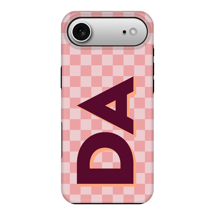 Apple iPhone 17 Air / Tough MagSafe Custom Monogram Initial Small Checkerboard, Phone Case - Stylizedd.com