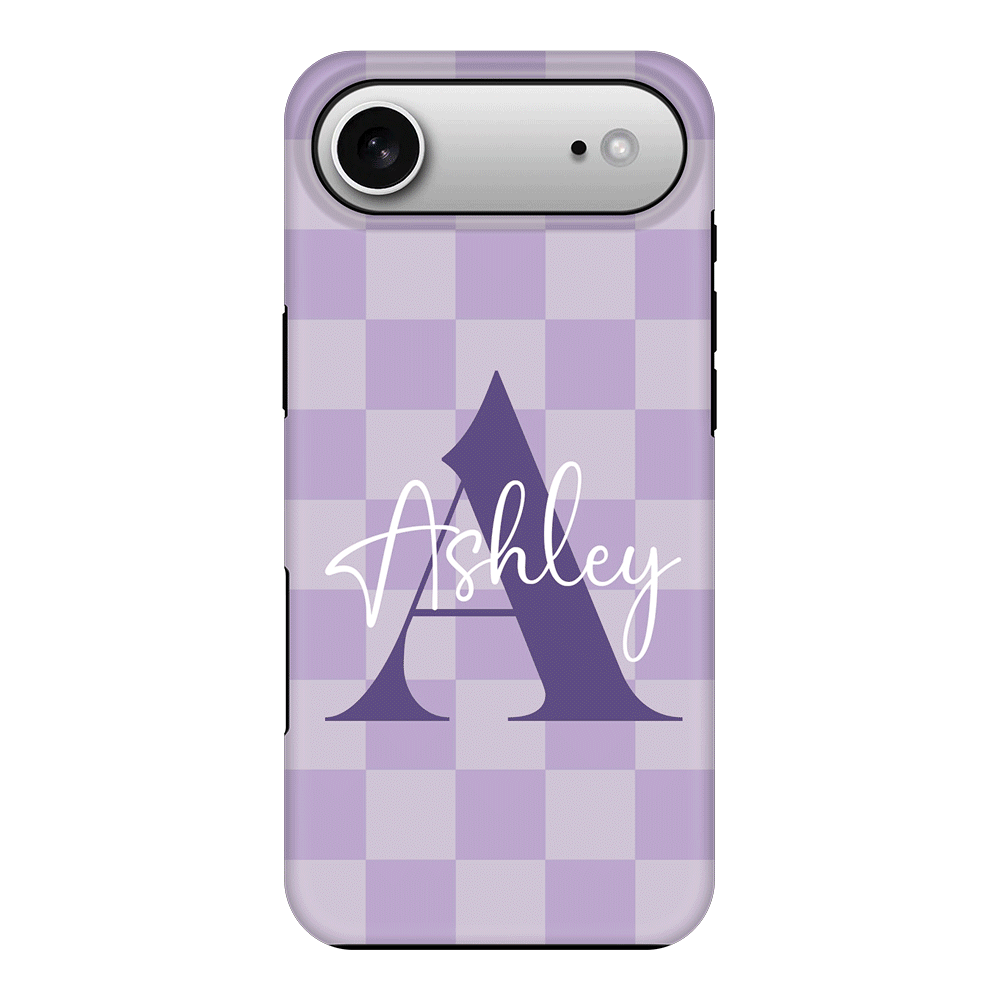 Apple iPhone 17 Air / Tough MagSafe Personalized Name Initial Monogram Checkerboard, Phone Case - Stylizedd.com