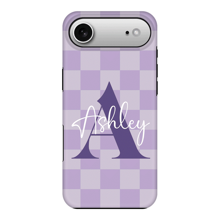 Apple iPhone 17 Air / Tough MagSafe Personalized Name Initial Monogram Checkerboard, Phone Case - Stylizedd.com