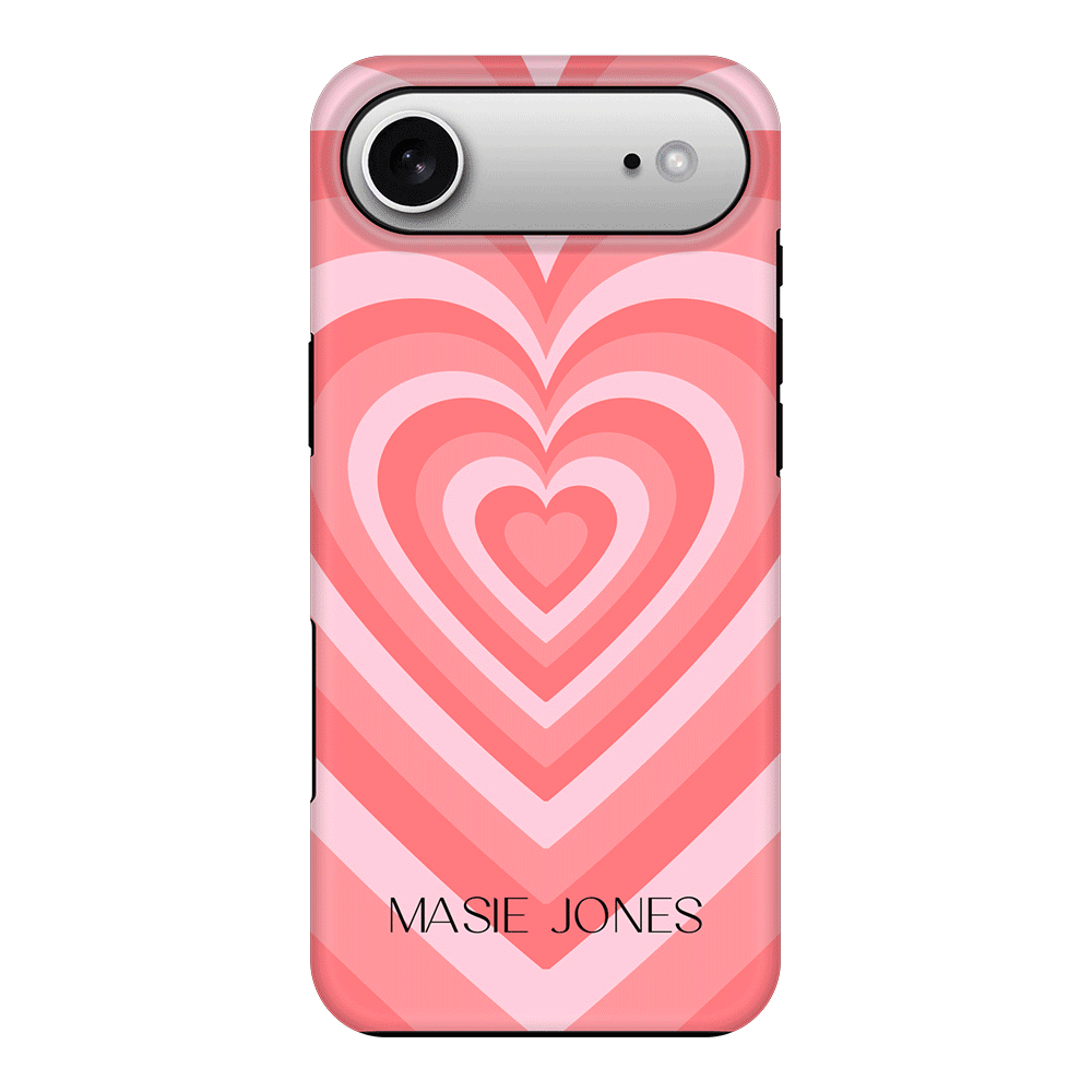 Apple iPhone 17 Air / Tough MagSafe Personalized Name Retro Hearts, Phone Case - Stylizedd.com