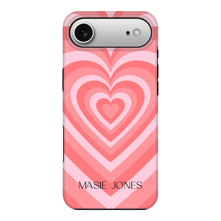 Apple iPhone 17 Air / Tough MagSafe Personalized Name Retro Hearts, Phone Case - Stylizedd.com