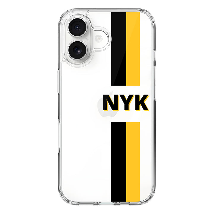 Apple iPhone 17 / Clear MagSafe Custom Striped Monogram Phone Case - Stylizedd.com
