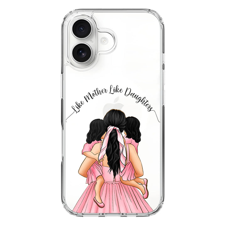 Apple iPhone 17 / Clear MagSafe Mother 2 daughters Custom Clipart, Text Phone Case - Stylizedd.com