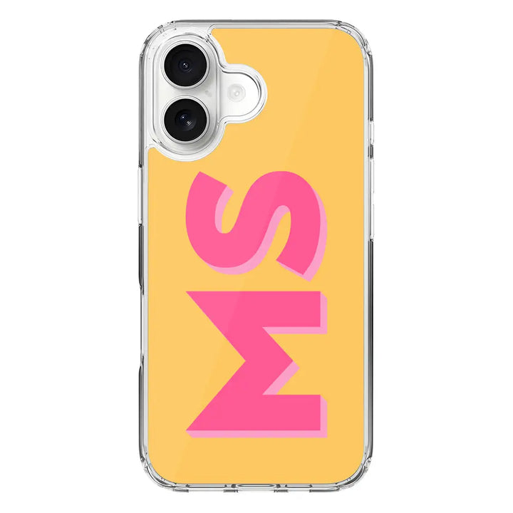 Apple iPhone 17 / Clear MagSafe Personalized Monogram Initial 3D Shadow Text Phone Case - Stylizedd.com