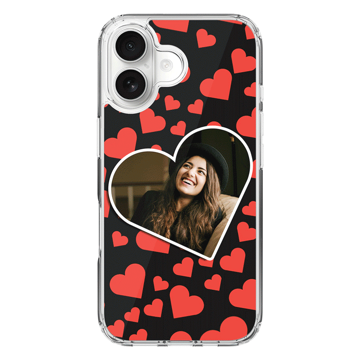 Apple iPhone 17 / Clear MagSafe Custom Photo Heart shaped, Phone Case - Stylizedd.com