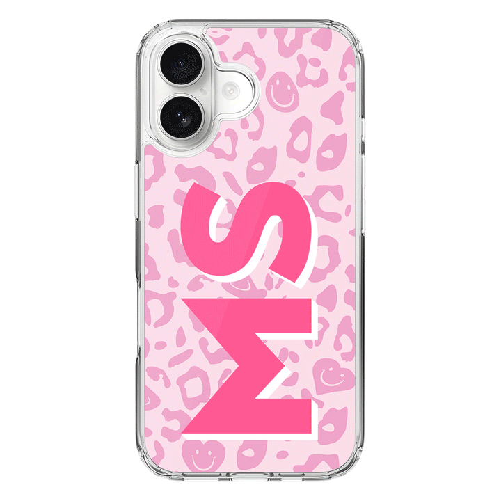 Apple iPhone 17 / Clear MagSafe Custom Monogram Initial 3D Shadow Text Seamless Pattern, Phone Case - Stylizedd.com
