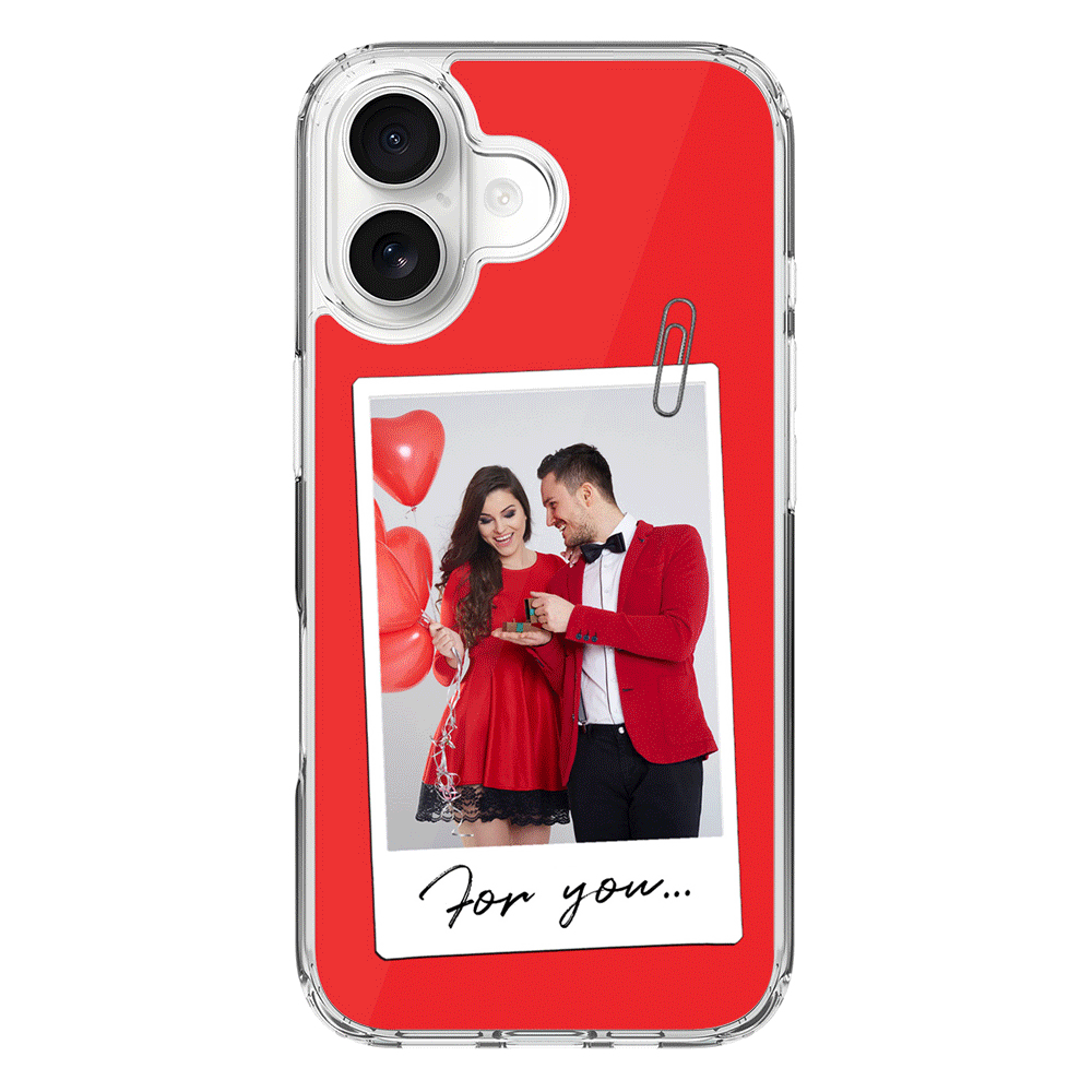 Apple iPhone 17 / Clear MagSafe Personalized Polaroid Photo Valentine, Phone Case - Stylizedd.com