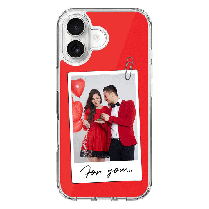 Apple iPhone 17 / Clear MagSafe Personalized Polaroid Photo Valentine, Phone Case - Stylizedd.com