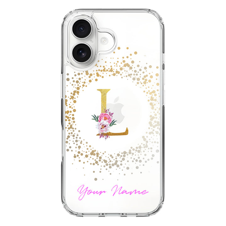 Apple iPhone 17 / Clear MagSafe Floral Initial Phone Case - Stylizedd.com