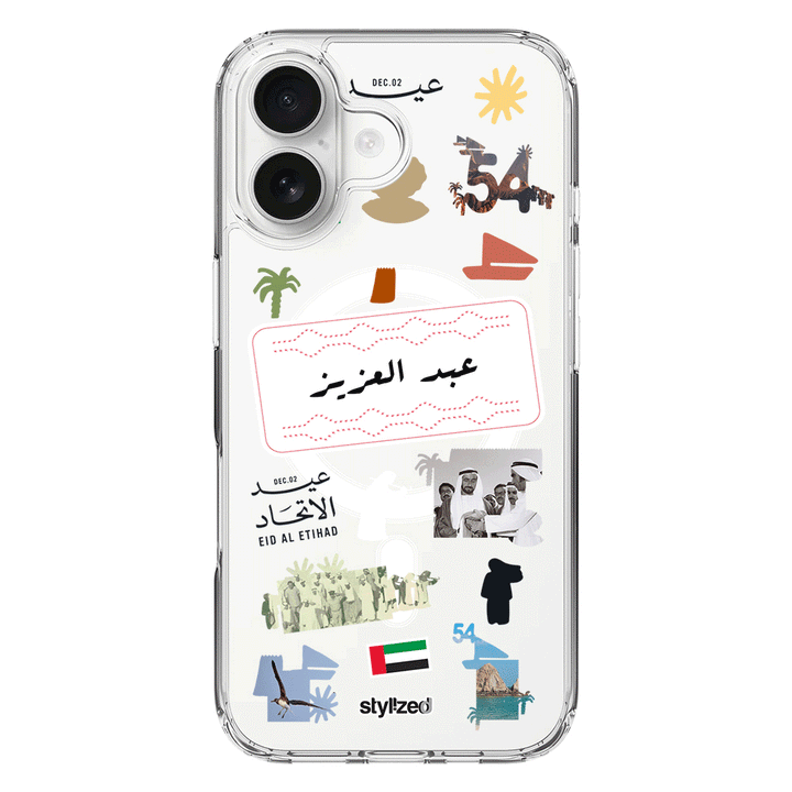 Apple iPhone 17 / Clear MagSafe Custom Eid Al Etihad 54 National Day Sticker, Phone Case - Stylizedd.com