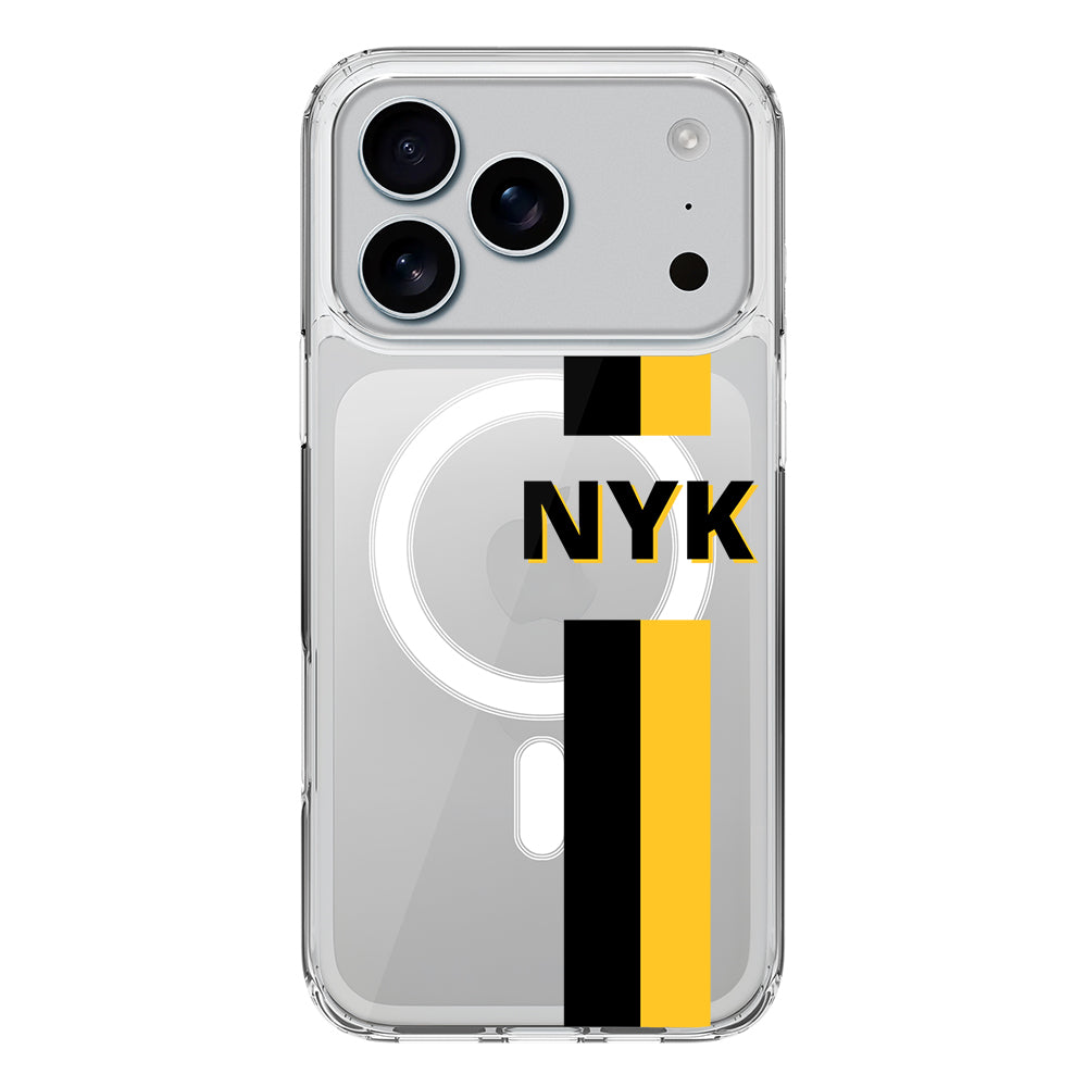 Apple iPhone 17 Pro / Clear MagSafe Custom Striped Monogram Phone Case - Stylizedd.com