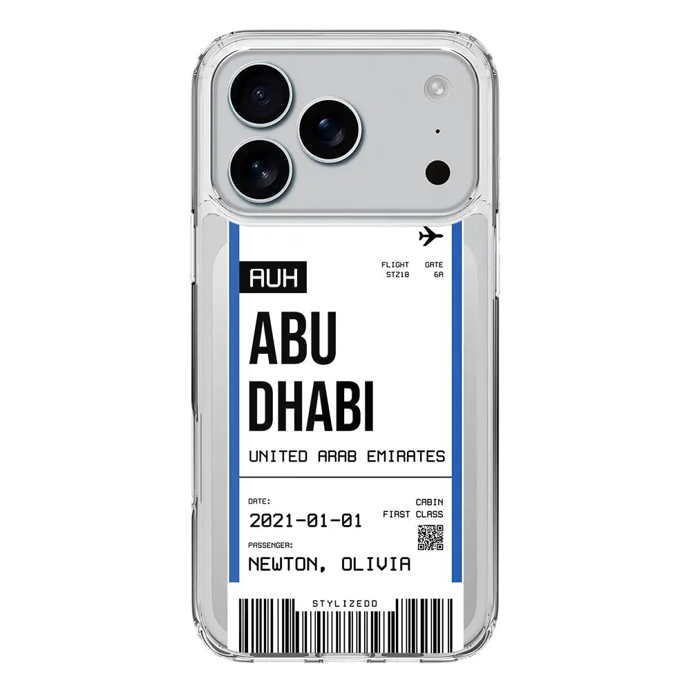 Apple iPhone 17 Pro / Clear MagSafe Custom Flight Boarding Pass Ticket Phone Case - Stylizedd.com