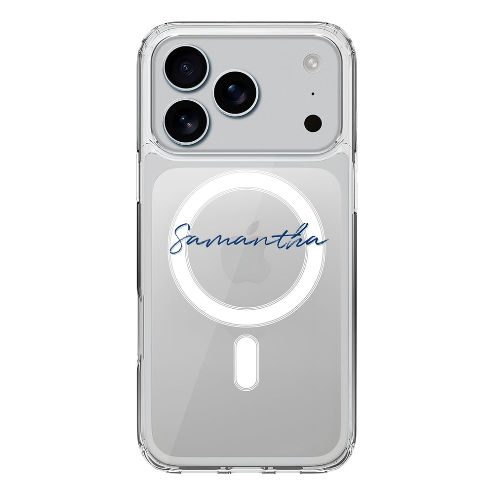 Apple iPhone 17 Pro / Clear MagSafe Custom Text, My Name Phone Case - Stylizedd.com