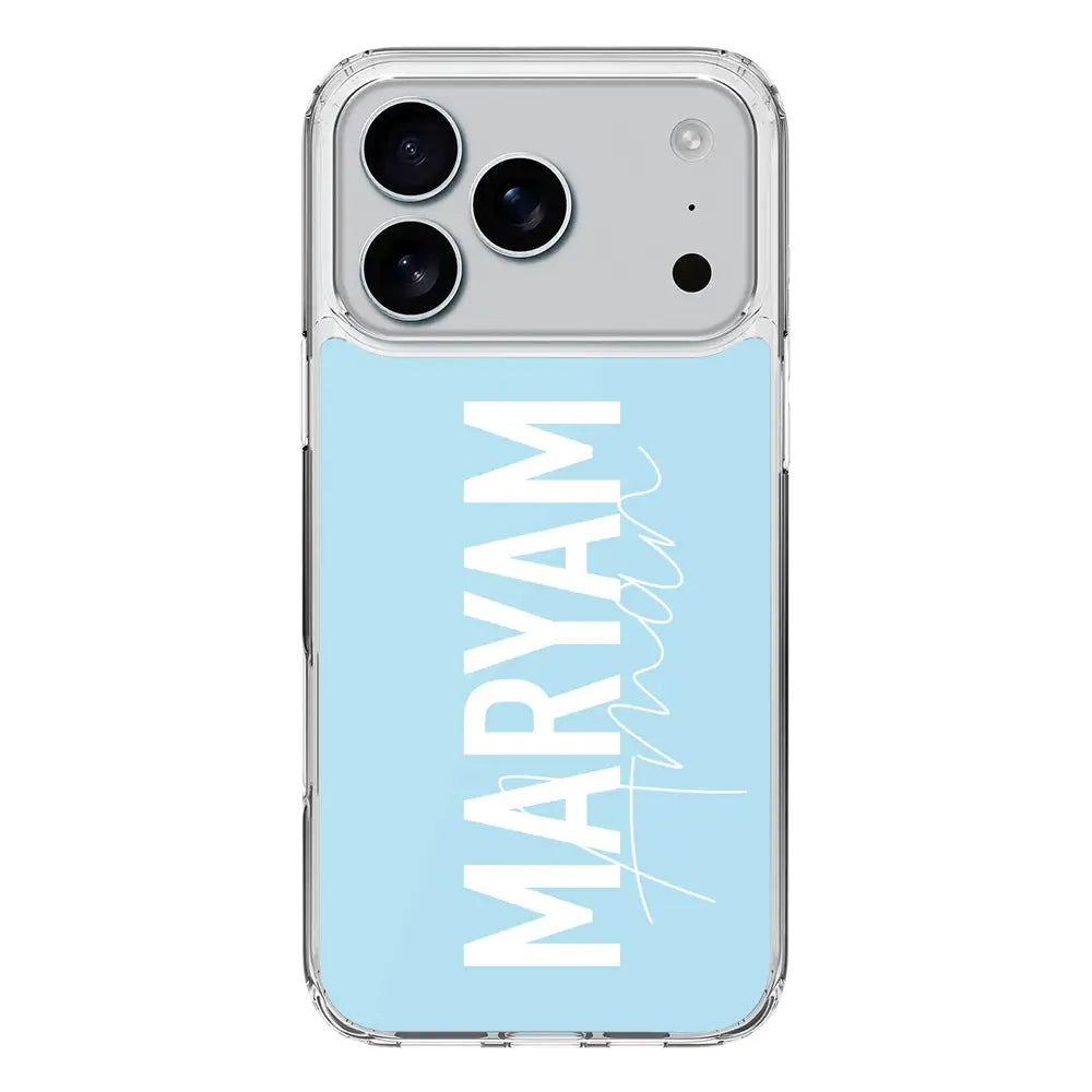 Apple iPhone 17 Pro / Clear MagSafe Personalized Name Vertical, Phone Case - Stylizedd.com