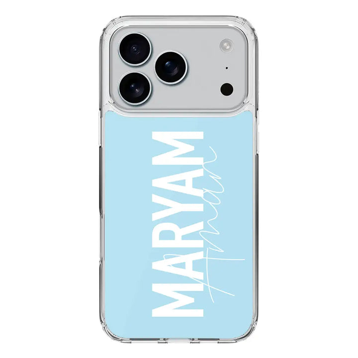 Apple iPhone 17 Pro / Clear MagSafe Personalized Name Vertical, Phone Case - Stylizedd.com