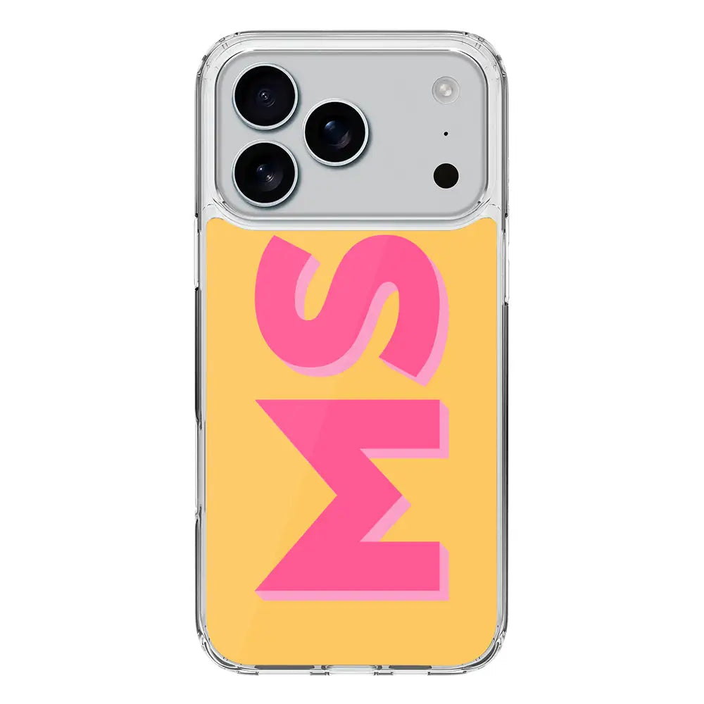 Apple iPhone 17 Pro / Clear MagSafe Personalized Monogram Initial 3D Shadow Text Phone Case - Stylizedd.com