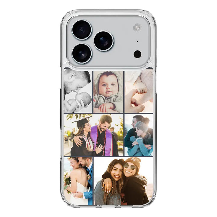 Apple iPhone 17 Pro / Clear MagSafe Personalised Photo Collage Grid Phone Case - Stylizedd.com