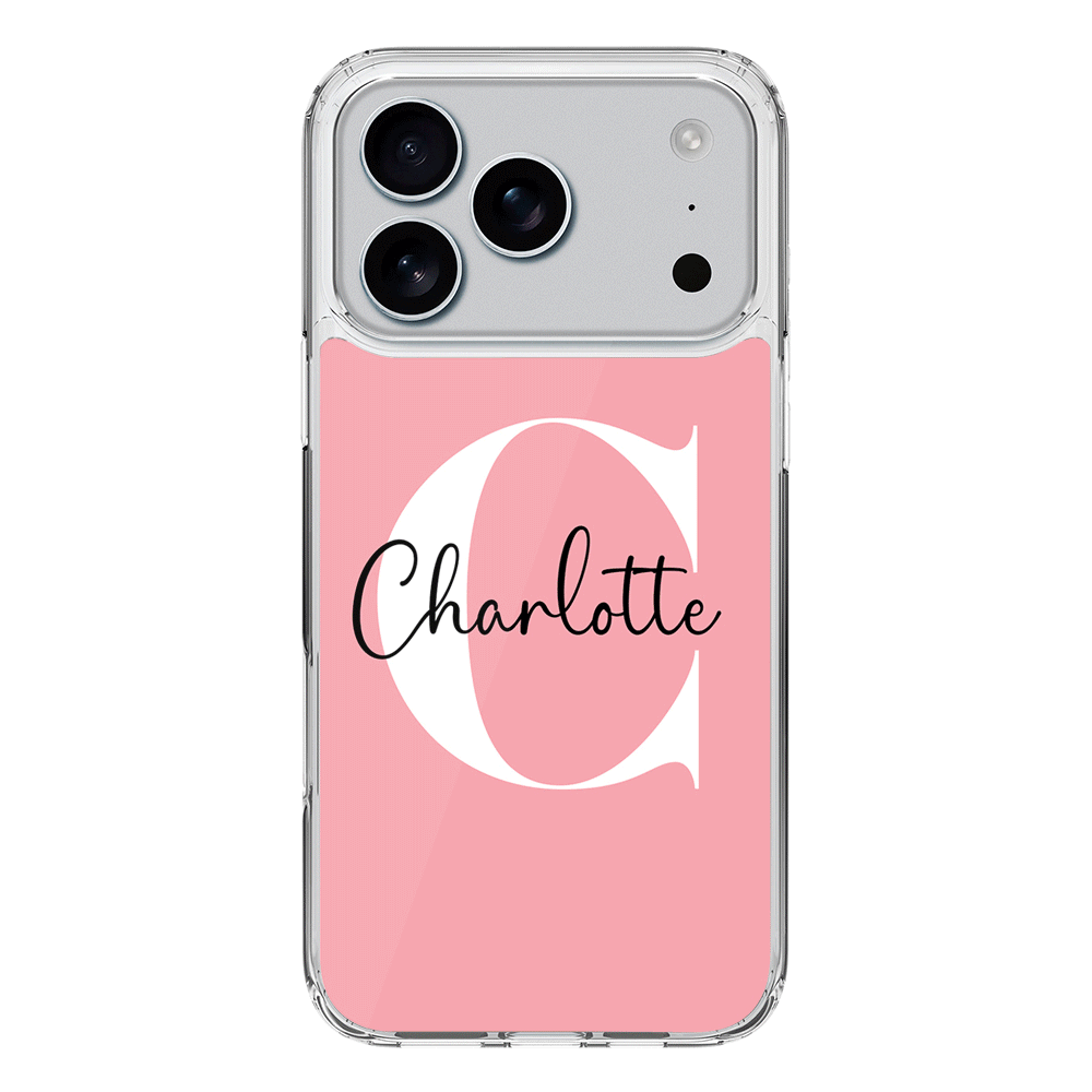 Apple iPhone 17 Pro / Clear MagSafe Custom Monogram Large Initial Name & Letter, Phone Case - Stylizedd.com
