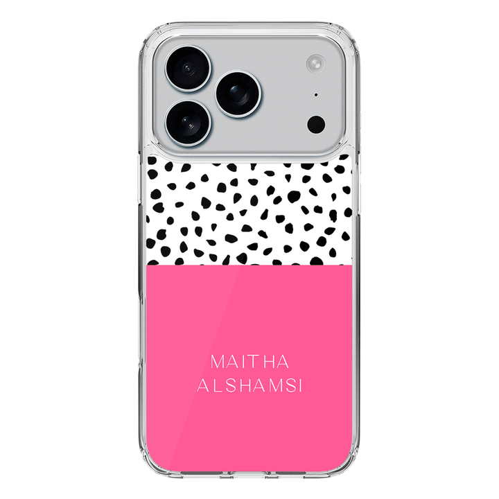 Apple iPhone 17 Pro / Clear MagSafe Personalized Text Colorful Spotted Dotted, Phone Case - Stylizedd.com