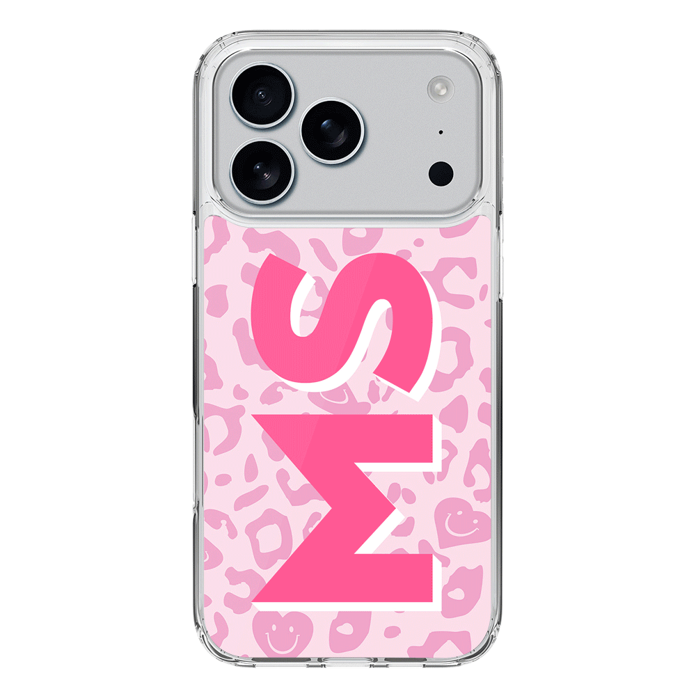 Apple iPhone 17 Pro / Clear MagSafe Custom Monogram Initial 3D Shadow Text Seamless Pattern, Phone Case - Stylizedd.com
