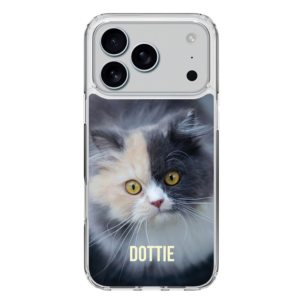 Apple iPhone 17 Pro / Clear MagSafe Personalized Pet Cat, Phone Case - Stylizedd.com