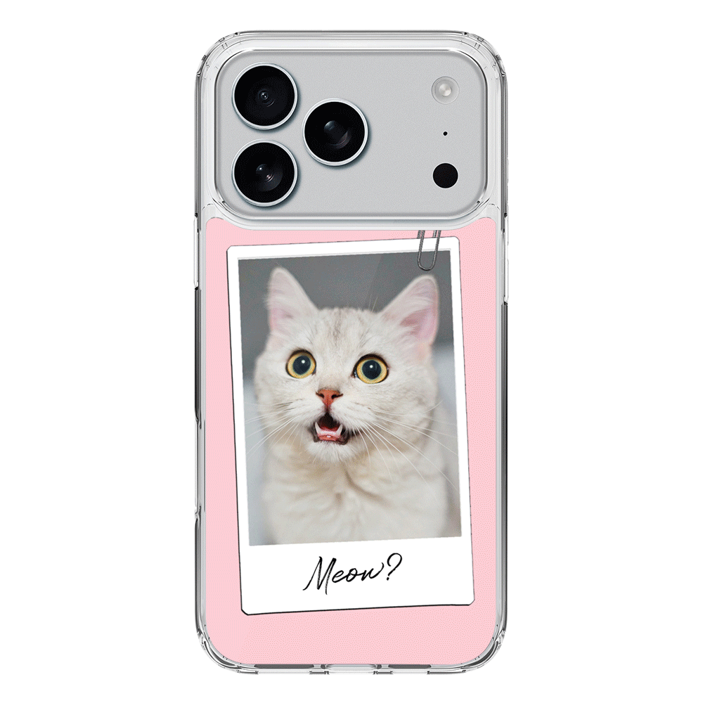 Apple iPhone 17 Pro / Clear MagSafe Polaroid Photo Pet Cat, Phone Case - Stylizedd.com