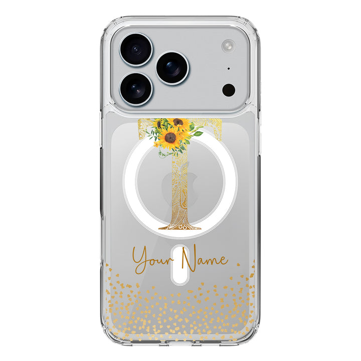 Apple iPhone 17 Pro / Clear MagSafe Floral Mandala Initial Phone Case - Stylizedd.com