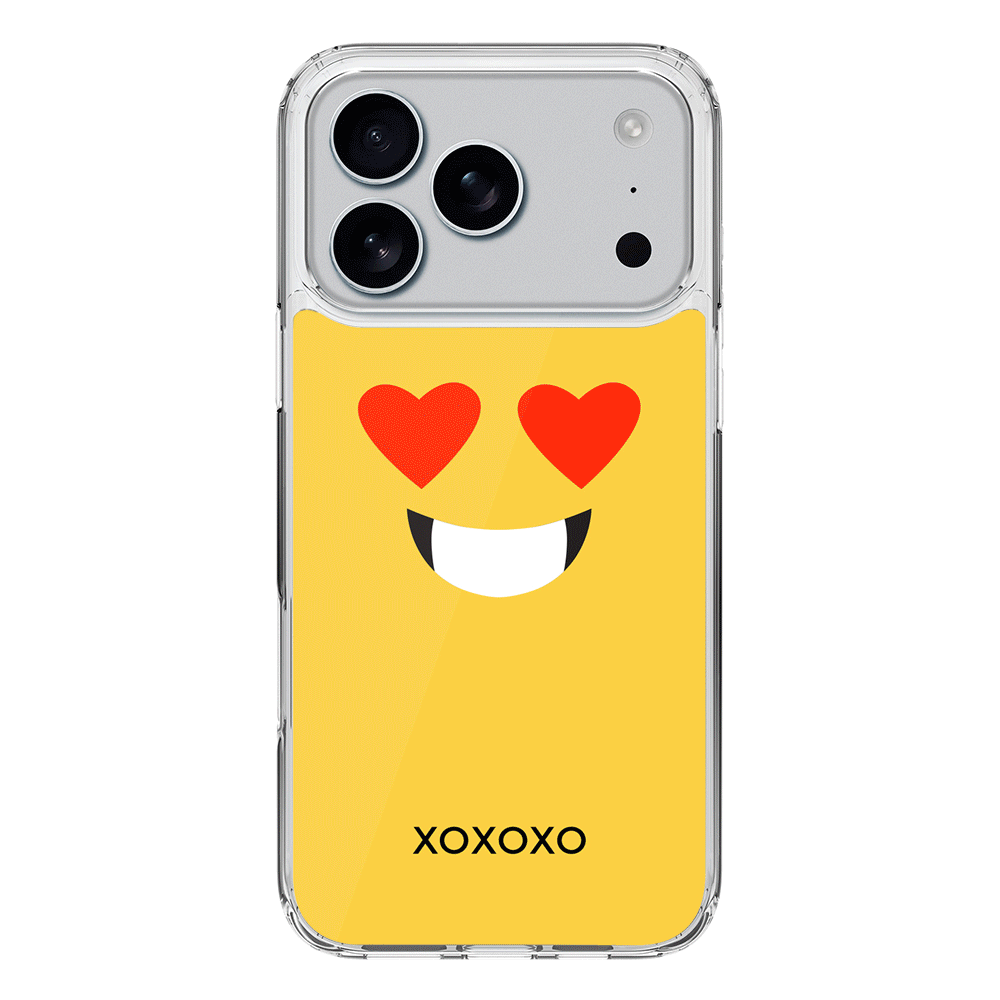 Apple iPhone 17 Pro / Clear MagSafe Custom Text Emojis Emoticons Face, Phone Case - Stylizedd.com