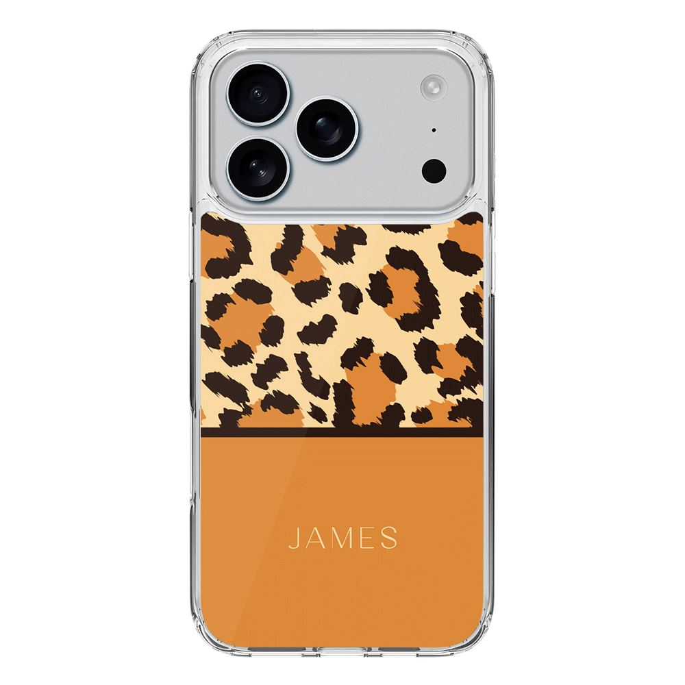 Apple iPhone 17 Pro / Clear MagSafe Personalized Text Animal Skin Pattern, Phone Case - Stylizedd.com