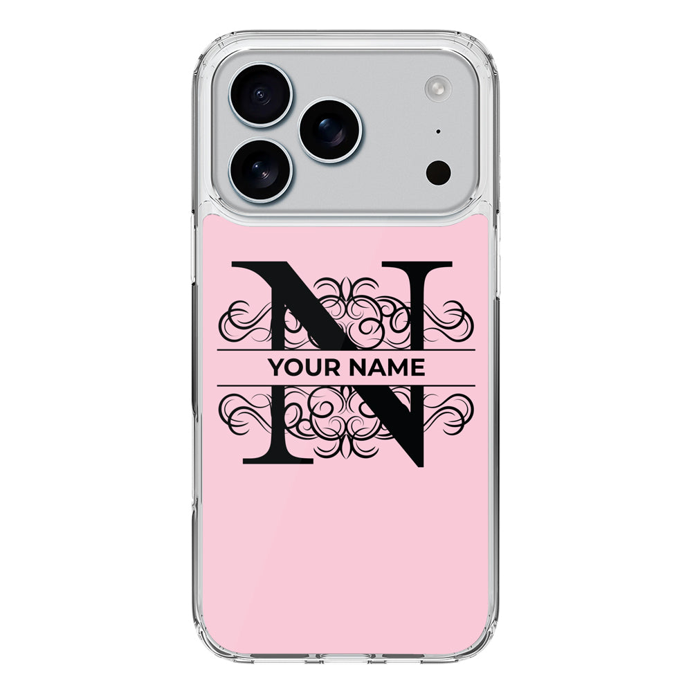 Apple iPhone 17 Pro / Clear MagSafe Split Floral Initial Phone Case - Stylizedd.com