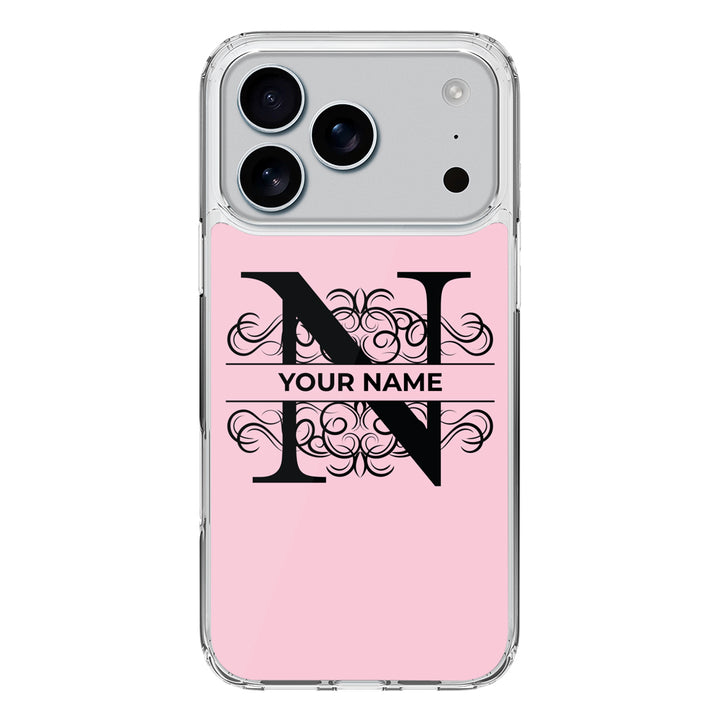 Apple iPhone 17 Pro / Clear MagSafe Split Floral Initial Phone Case - Stylizedd.com
