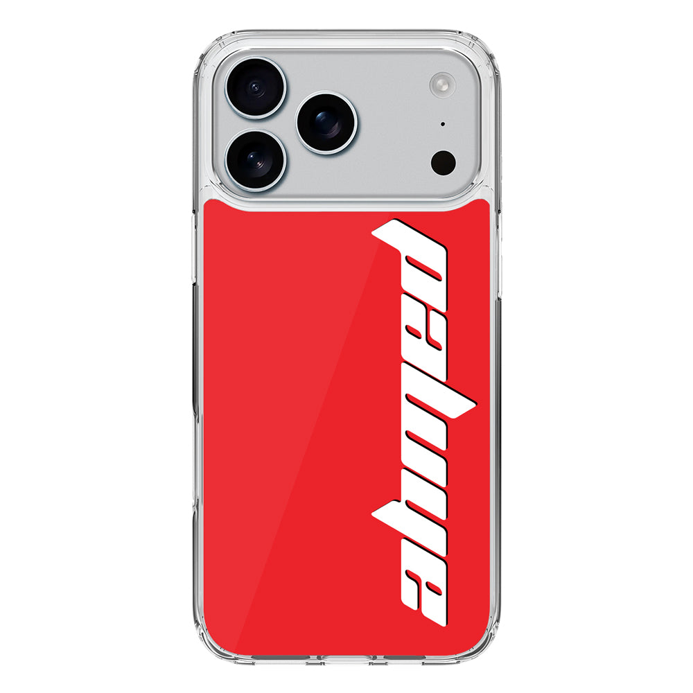 Apple iPhone 17 Pro Max / Clear MagSafe Custom Text, Vertical Name Phone Case - Stylizedd.com